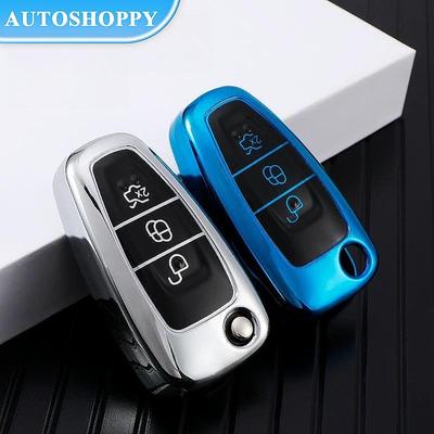 Electroplate Car Key Cover Bag Case Shell for Ford Focus 2 3 MK3 ST RS Ecosport Kuga Escape Fiesta Fold C-Max S-Max Mondeo Accessories