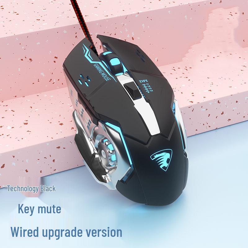 Silent Wired Luminous Mechanical Gaming Mouse for eSports and Home Office