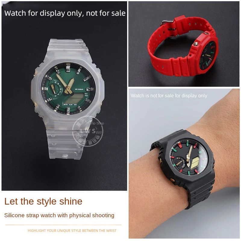 Resin strap + case For Casio g shock GA2100 2110 GA-B2100 Outdoor Sport men's and women's strap case Watch accessories
