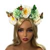 Elegant Flower Hairband Bohemian Style Realistic Butterfly Headband for Girls Halloween Trendy Model Show Headband