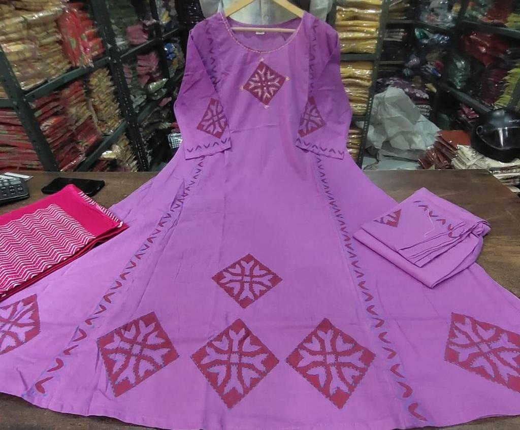 Women Designer Cotton Kurta Pant Dupatta Set Indian Bollywood Top Tunic Kurti Salwar Suit