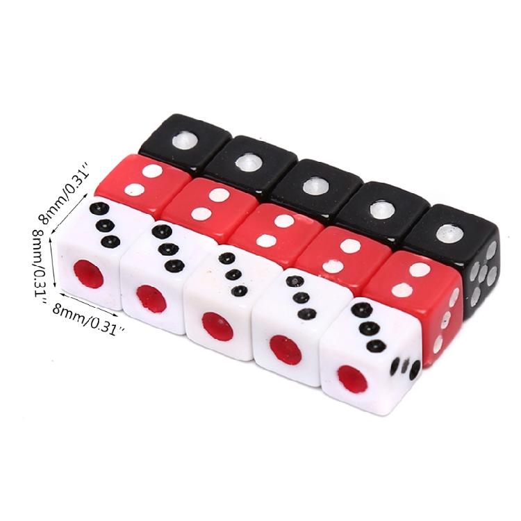 Acrylic Dice Game Props for Children Black White Square Corner Digital Dice Kit