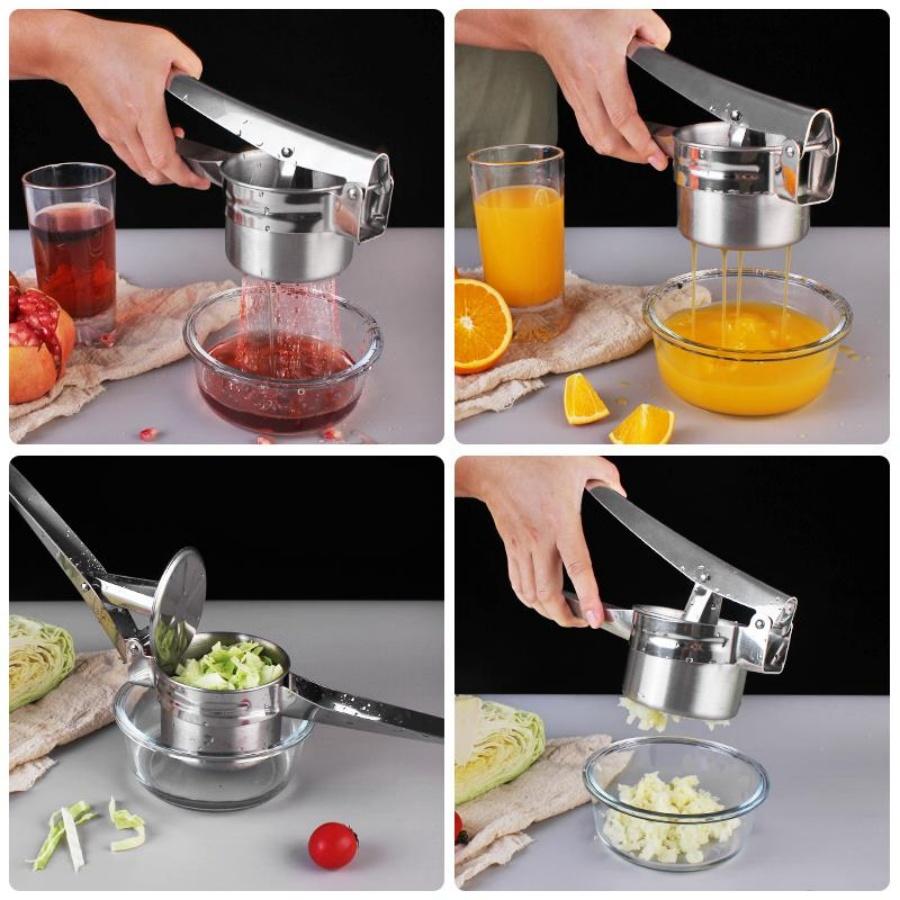 Stainless Steel 3 Interchangeable Fineness Discs Potato Ricer Multifunctional Masher Fruit and Vegetable Tools