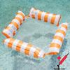 Inflatable Stripe Mesh Floating Bed - Foldable Seaside Lounger