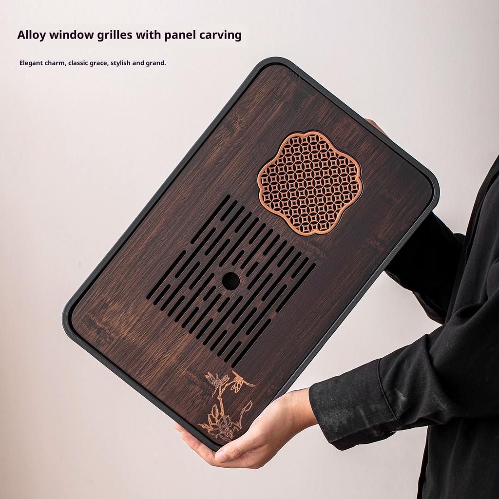 Gianxi Tea Tray 2025 New Home Use Compact Storage Drain Tea Table Tea Utensil Tea Tray Bamboo Tea Brewing Table Tea Tray