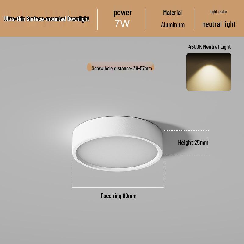 Ultradünne LED Aufbau Deckenleuchte Rund für Gänge, Flure, Eingangsbereiche - Stanzfreie Installation
