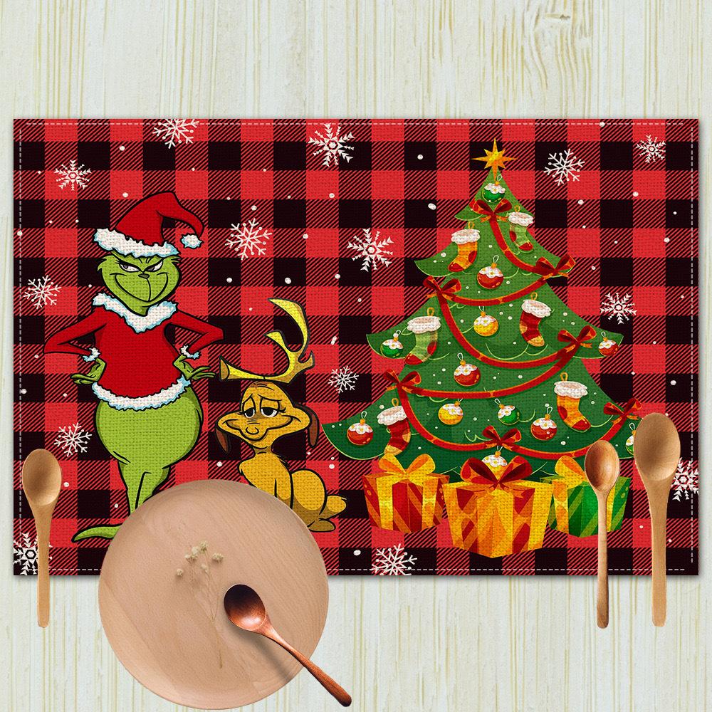 Christmas Table Mats Holiday Dining Placemats for Xmas Table Decor Snowflake Table Runner Waterproof Festive Accessories