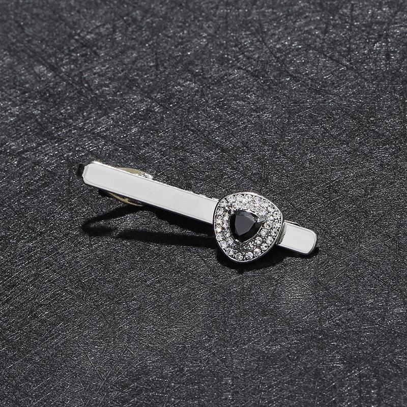 Men's Cubic Zirconia Tie Clip Steel Color Arrow Design Fashion Tiepin Accessory Gift Wedding Formal Business