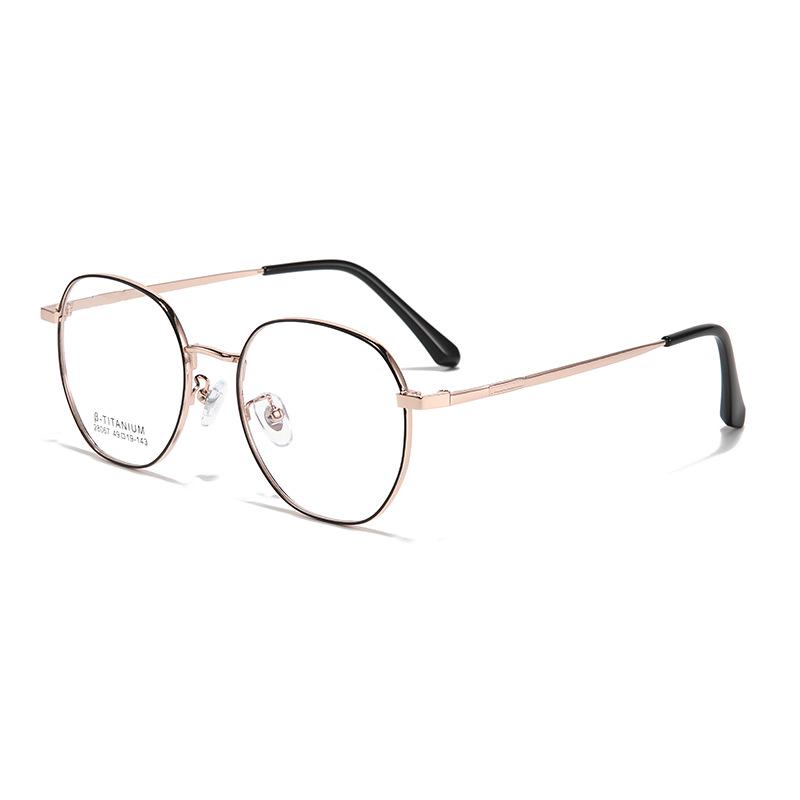 Stylish Retro Metal Glasses Frame: High-End Non-Magnetic Titanium Round Myopia Glasses for Men & Women