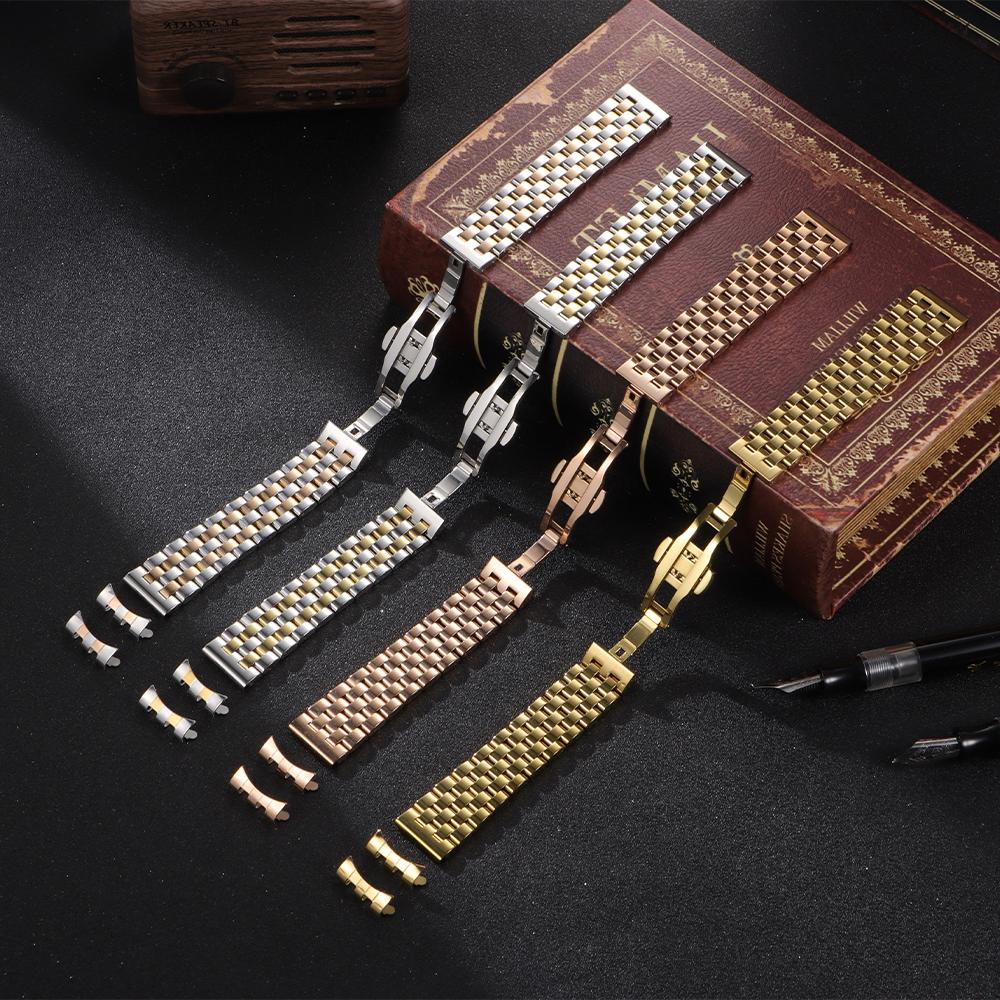 18mm 20mm 22mm High Quality Solid Stainless Steel Strap Universal Watchband Curved End Wristband for Men for Tissot for Citizen