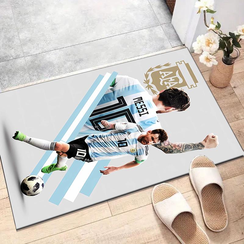 1 Stück Fußballstar Design Bedruckter Teppich für Schlafzimmer Wohnzimmer Heimdeko Teppiche Matte Rutschfeste Matte Teppich für das Bett