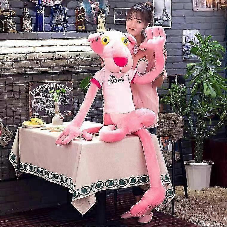 25-26 Cute Pink Panther Plush Toy Large Stuffed Animal Leopard Doll Gift for Girls Kids Birthday Present