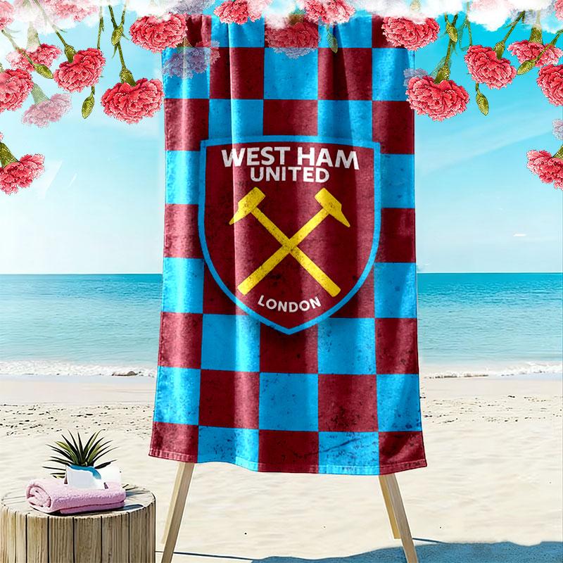 WHUFC Logo Aufdruck Strandtuch, Großes Weiches Schnelltrocknendes Handtuch für Strand Camping Schwimmen