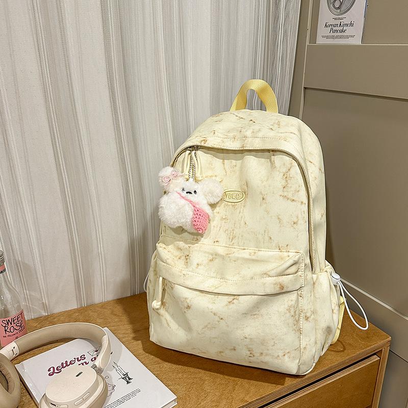 School Bag Large Capacity Campus Backpack for Women, Korean Style Middle School Student Simple Tie-dye, High School Backpack INS Style Japanese Style