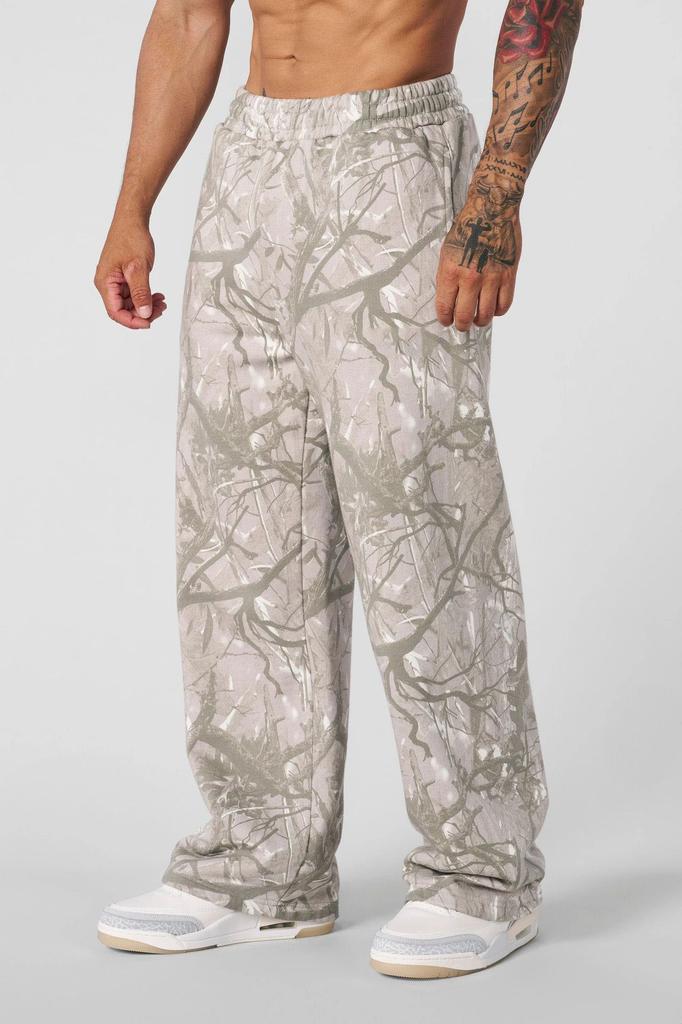 YOUNGLA Men's Gym Joggers High Street Vintage Print Sweatpants Quick Dry Casual Running Pants