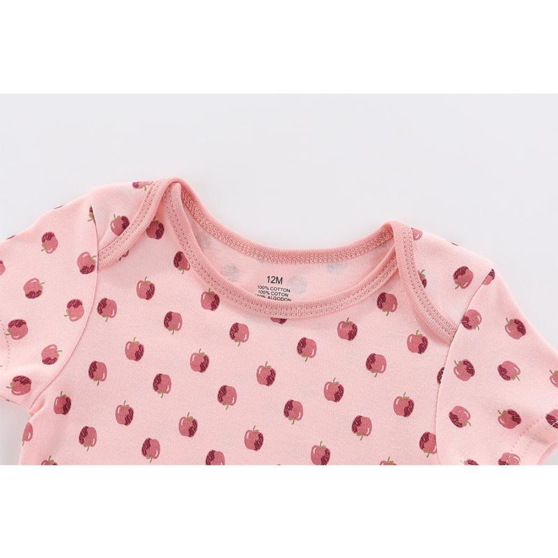 KIDDIEZOOM 4 Pcs Fashion Baby Boys Girls Bodysuits 100%Cotton Soft Newborn Clothes