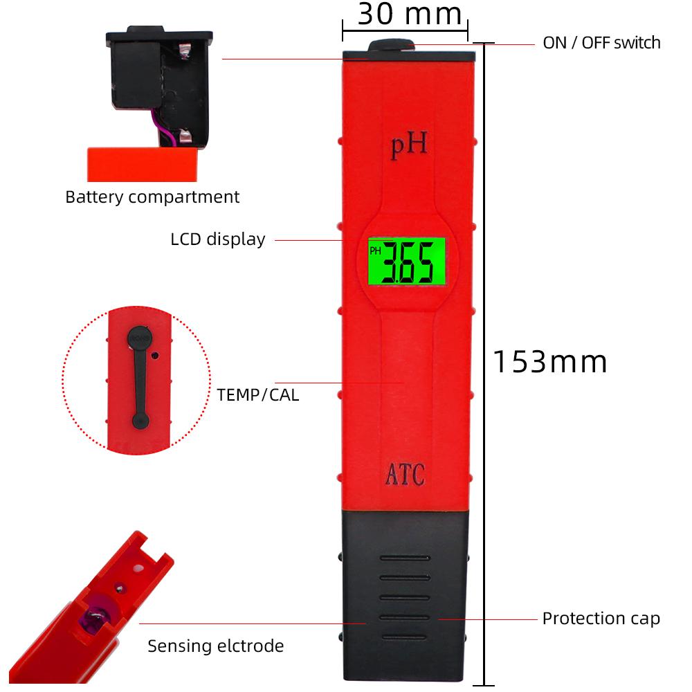 Digital PH/EC/TDS Meter Optional 0.01 PH Tester EC TDS Meter Water Acidity Test Tool Hydroponic Pool for Aquarium Swimming Pool
