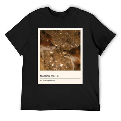 Minimalist Fantastic Mr Fox Movie Poster T-Shirt Short Sleeve Tee Cheap Stuff Clothes For Men