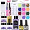 Nail Art Beginner Crystal Nail Kit White Clear Pink Powder Set 12 Colors Glitter French Nail Tips