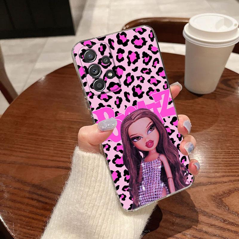 Clear Case For Samsung Galaxy A57 A37 A56 5G A36 Case A55 A54 A35 A26 A07 A17 A16 A06 A34 A15 Soft Cover Disney Bratzs Pink Girl