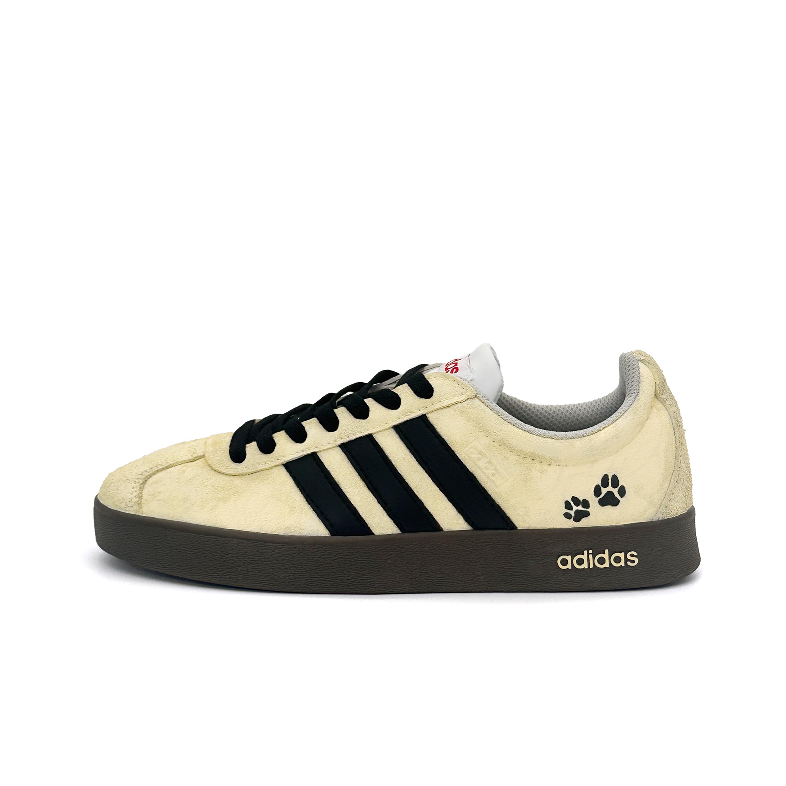 

Adidas VL COURT 2.0 Lifestyle Pudding Paw Print Abrasion Resistant Low top Skateboard Shoes Unisex Light Yellow HQ1802(Team1514-) 38
