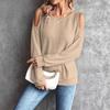 Women's Fashionable Casual Spring-autumn Long-sleeved Round-neck Blouse Shirt