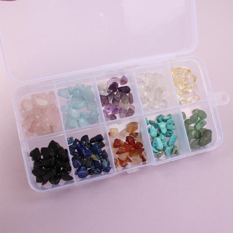 Irregular Natural Stone DIY Craft Accessories Combination Gemstone Beads 10 Grids  Bracelet Earring Making
