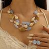 3Pcs/set  Summer Jewelry Set - Colorful Beaded Necklace and Earrings, Perfect for Parties & Vacations