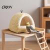 Warm Parrot Bed for Cage Hanging Plush Bed, Winter Bird Sleeping Hut, Cozy Fleece Hideout Hideaway Pet Birds Cave Accessory Cockatiels Budgies