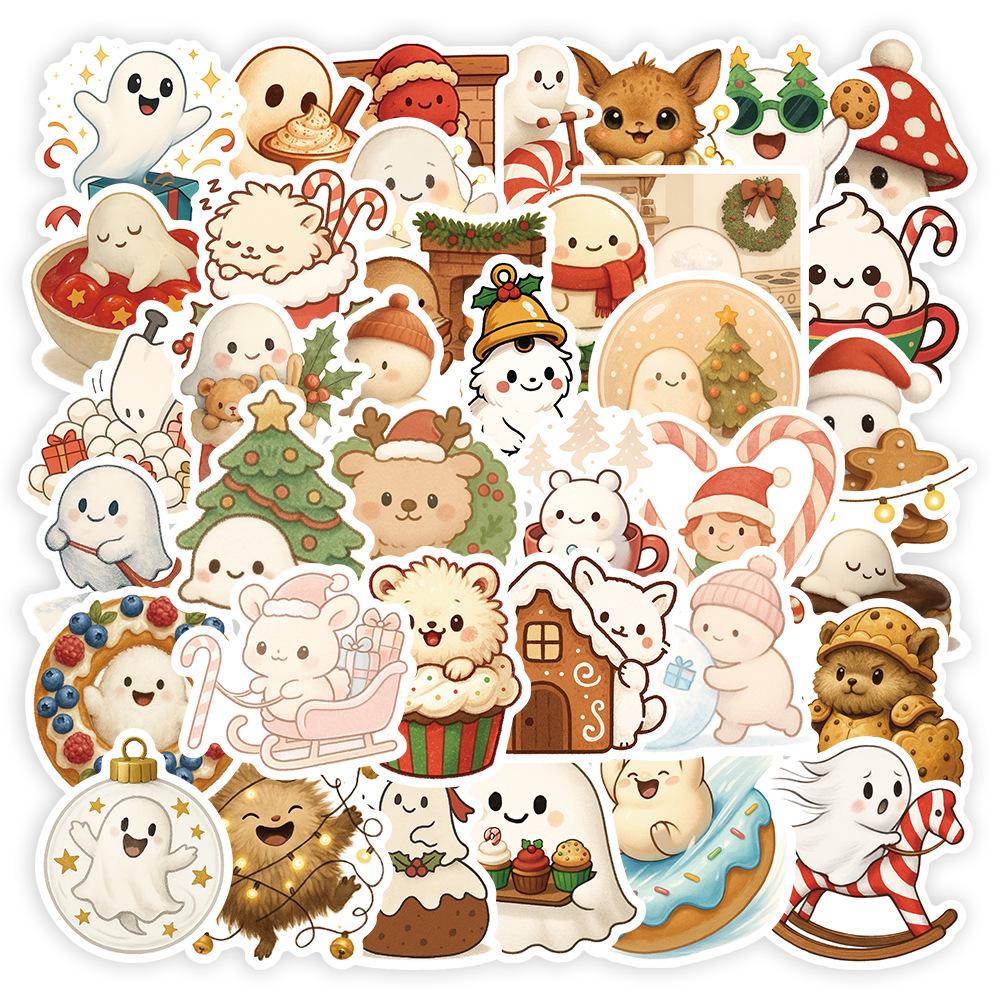 103 Cute Cartoon Animal Christmas Stickers for Envelopes, Gift Bags, and Water Cups