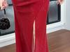 High-End Celebrity Mesh Spaghetti Strap Bodycon Dress with Slit
