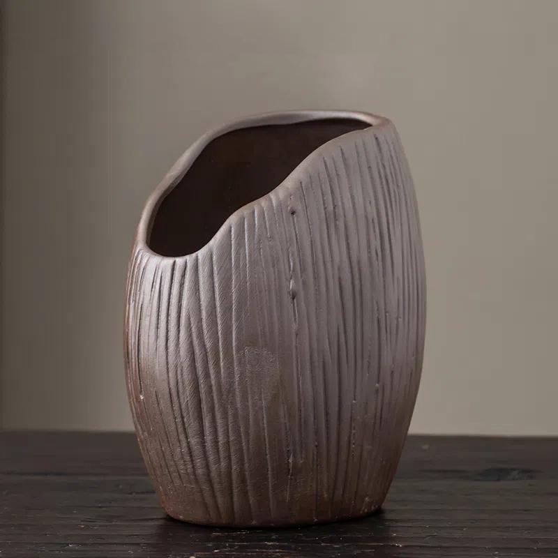 Ghiveci de flori vintage creativ de interior/exterior în formă de bonsai, mic și mare, ceramică din argilă purpurie, plantă verde, decorativ pentru masă/birou