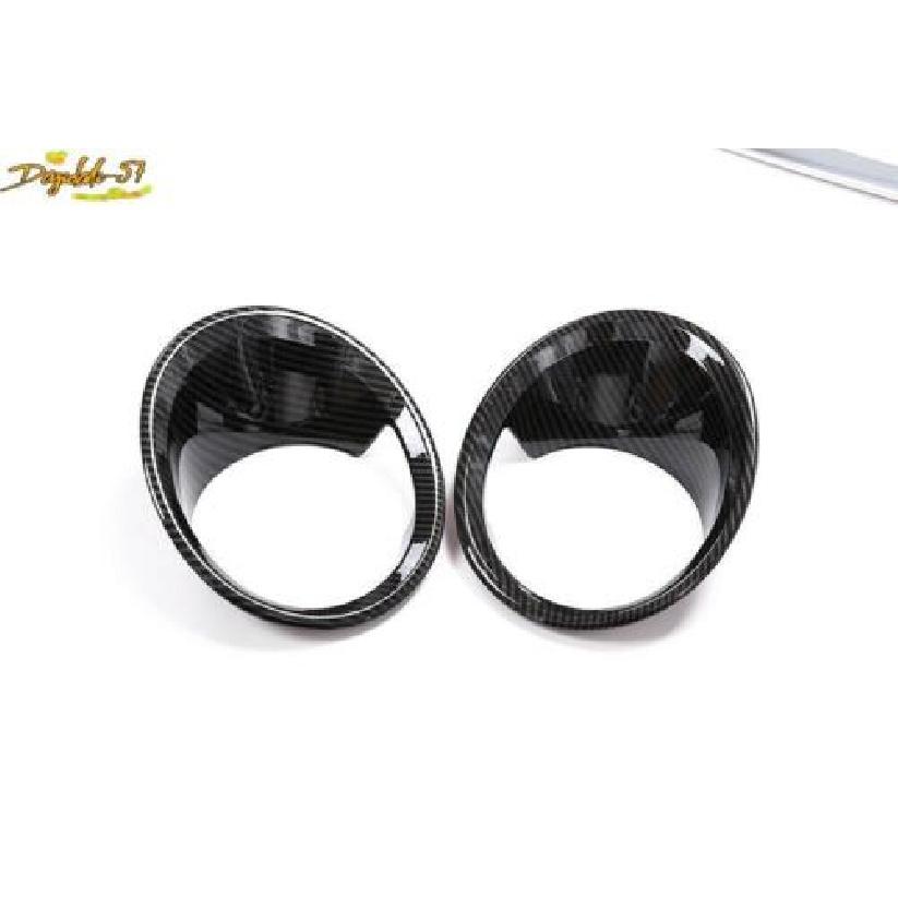 2×Carbon Fiber ABS Front Fog Light Lamp Cover Trim Fits For BMW X1 F48 2016-