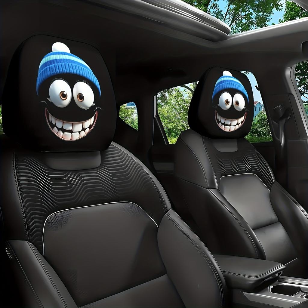 2pcs Cartoon Character Headrest Covers, Fit for Sedans and Trucks - Perfect Halloween/Christmas Gift and Decor Accessory, Cute Seat Headrest Covers