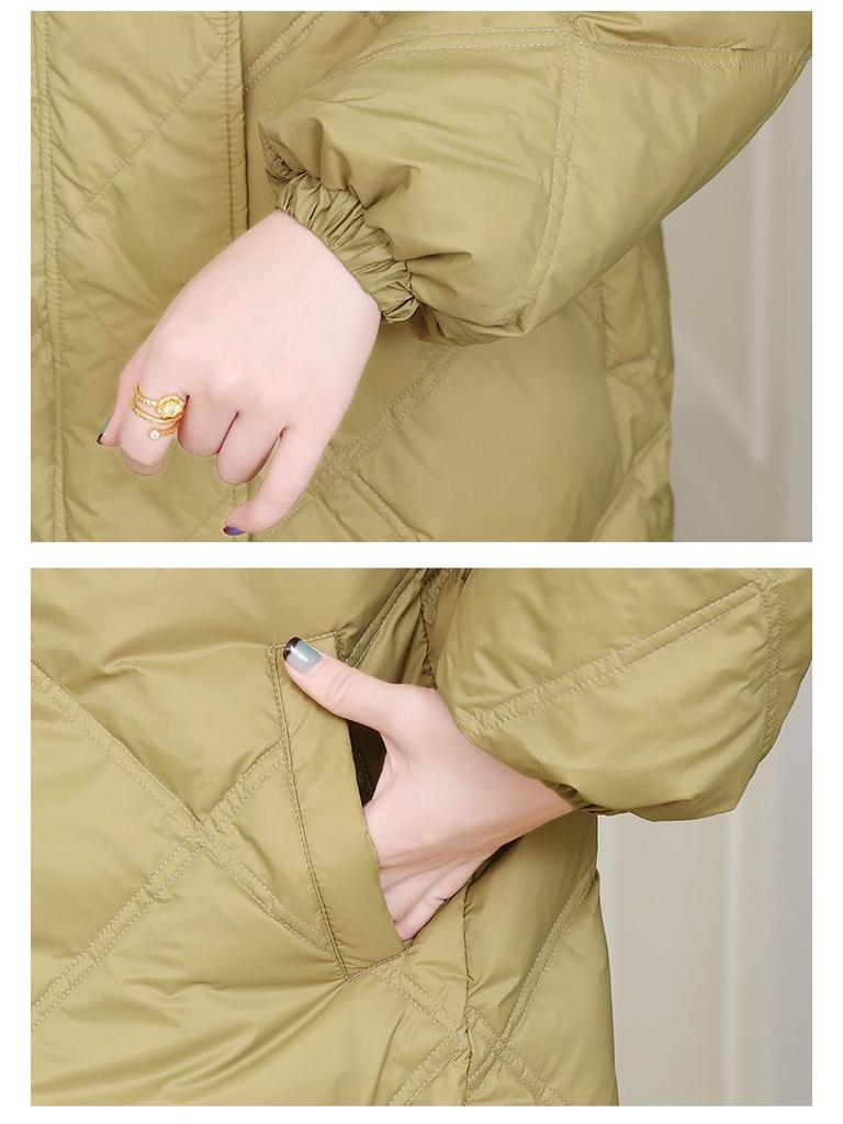 Women's 2024 Lightweight White Duck Down Puffer Jacket - Petite, Warm, Fashionable Winter Outerwear for Moms