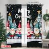 2pcs 2D flat printing Merry Christmas Popular Window Curtains Snowflakes_ Christmas trees_ pine trees and gnomes Machine