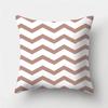 Brown Geometric Stripe Printed Pattern Polyester Cushion Cover for Home Living Room Sofa Decoration Throw Pillow Pillowcase