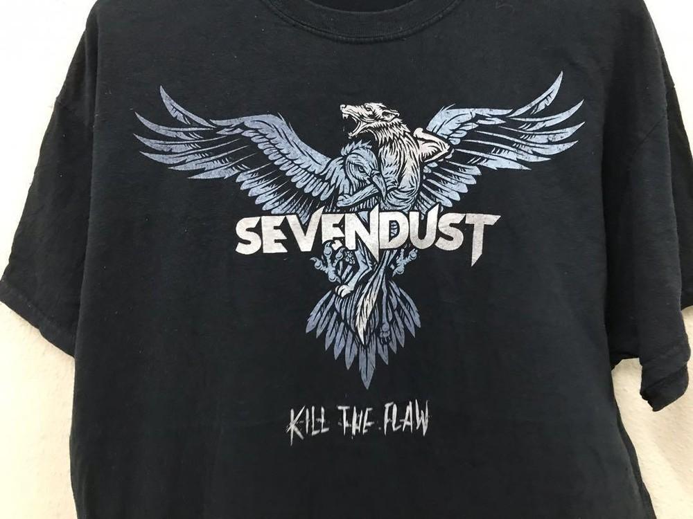 Vtg Sevendust Band Kill The Flaw Cotton Black Full Size Unisex Shirt LNV54 Unisex T-Shirt XXXL