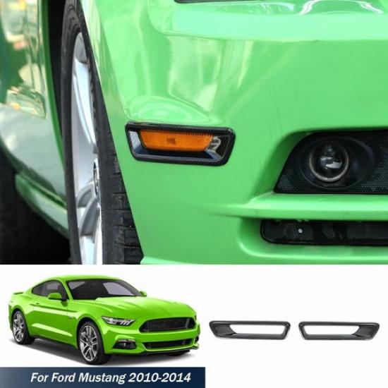 Carbon Fiber Wheel Eyebrow Lamp Cover Trim Fit For Ford Mustang 2009-2014 2pcs
