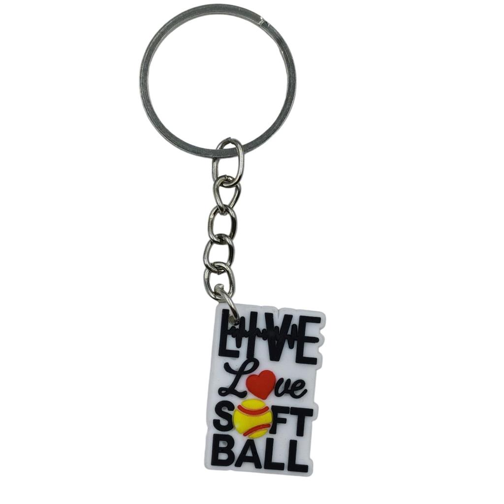 Creative Sports Keychain: Soft PVC Rubber Keyring for Football, Basketball, Volleyball, Rugby Bag Pendant