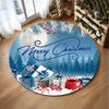Merry Christmas Round Rug Living Room Soft Carpet Baby Girl Room Kids Playroom Mat Bedroom Soft Rug Nursery Winter Holiday Decor