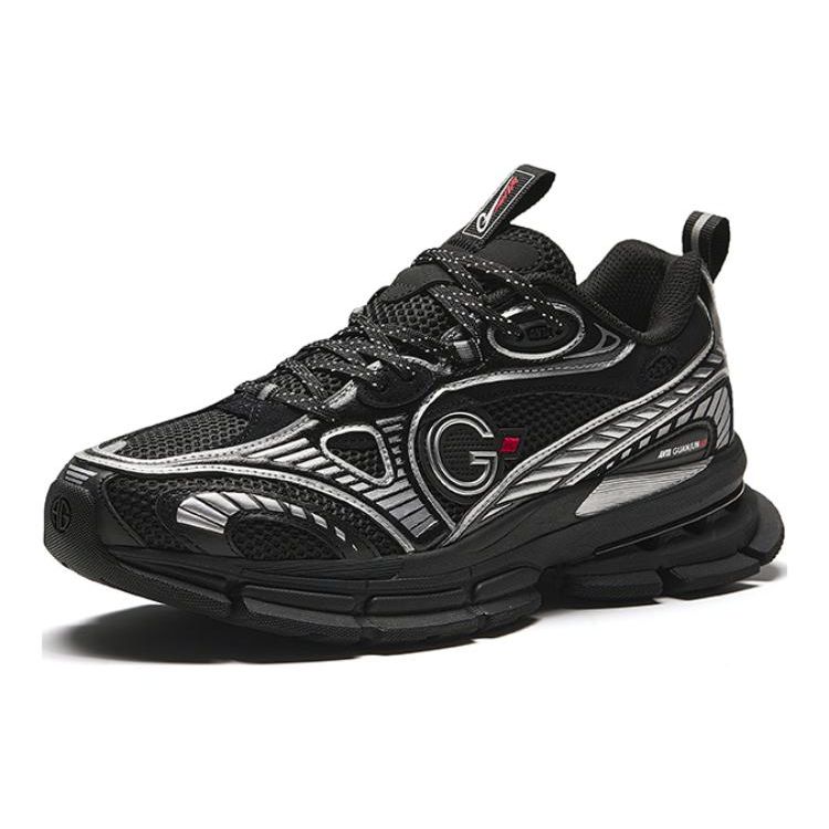 Anta Champion All-Weather Series AG-G01 Shock Absorbing Non-Slip Low-Top Running Shoes Men sneaker Black Silver 112348805A-6