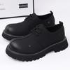 Thick Bottom Men's Leather Casual Shoes Soft Soles Sneakers Comfortable Simple Oxford Shoes Versatile Male Formal Dress Footwear