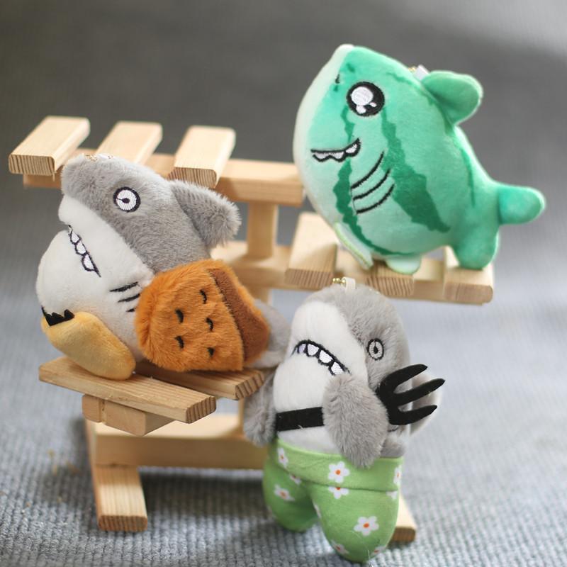 Adorable Cute Plush Shark Keychain Toy Soft Pp Cotton Stuffed Animal