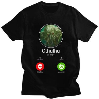 Custom Call Of Cthulhu T Shirt for Men Tshirt Tees Short Sleeves Lovecraft Monster Tshirt Loose Fit Clothing