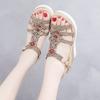 2025 Women's Wedges  Fashion Summer Shoes For  Bohemian Style Platform Sandals Genuine Leather