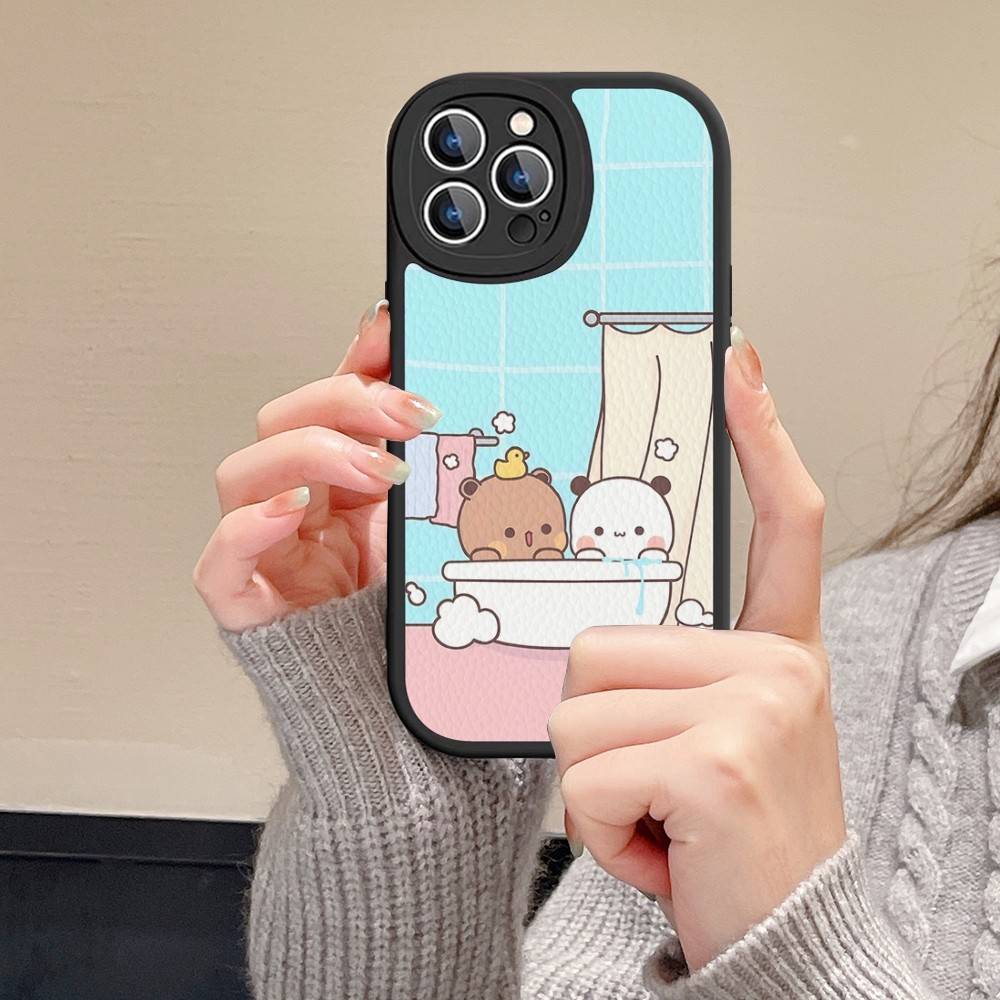 BUBU DUDU Cartoon Phone Case For IPhone 16 15 14 11 12 13 Pro Max Plus Back Leather Shell