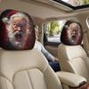 2PCS Cartoon Santa Claus Car Headrest Cover Elastic Headrest Cover  Christmas Decoration