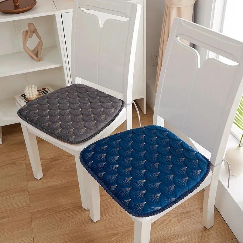 Modern Household Dining Chair Cushion Velvet Non Slip Chair Cushion Thicken Soft Office Seat Pad Horseshoe Shaped Chair Cushion