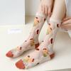 Lace Socks Women Summer Ultra-thin Transparent Crystal Silk Socks Floral Embroidery Japanese Kawaii Cartoon Cute Glass Silk Sock